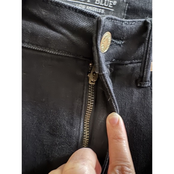 Judy Blue Wide Leg Crop Jeans Size 7/28 Black Tummy Control Raw Hem JB88710 - Picture 5 of 12